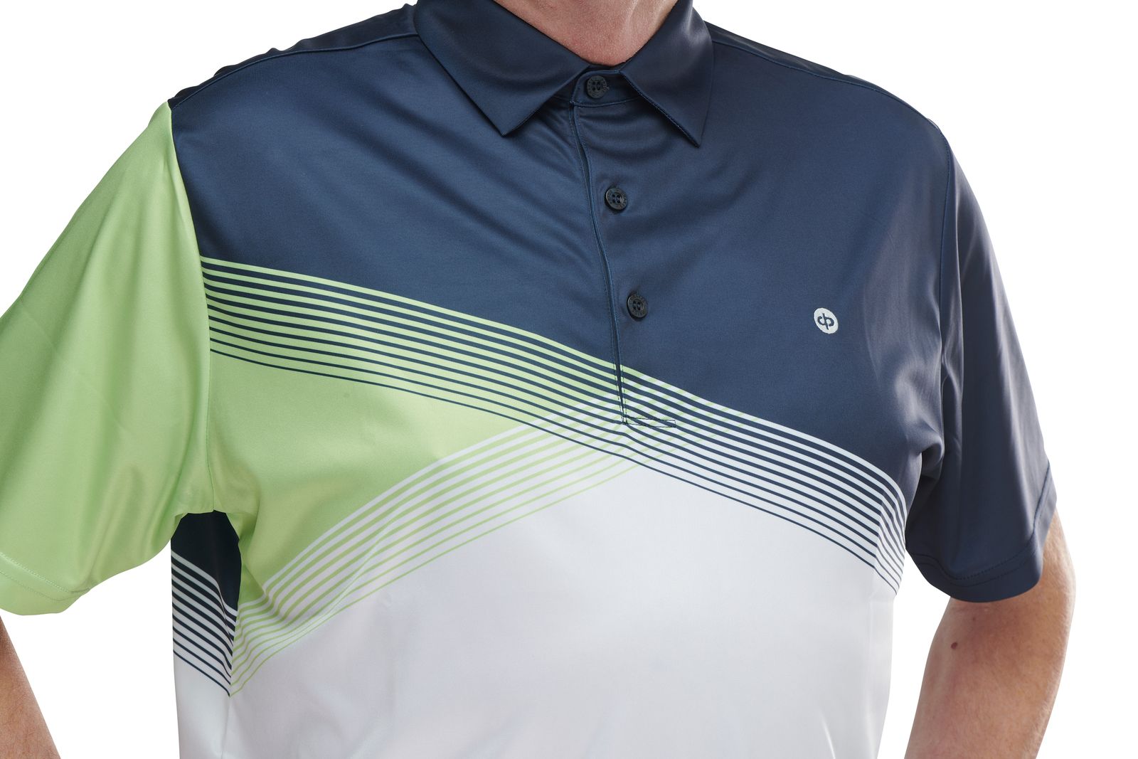 Drakes Pride Orion Gents Bowls Shirt Navy Green White