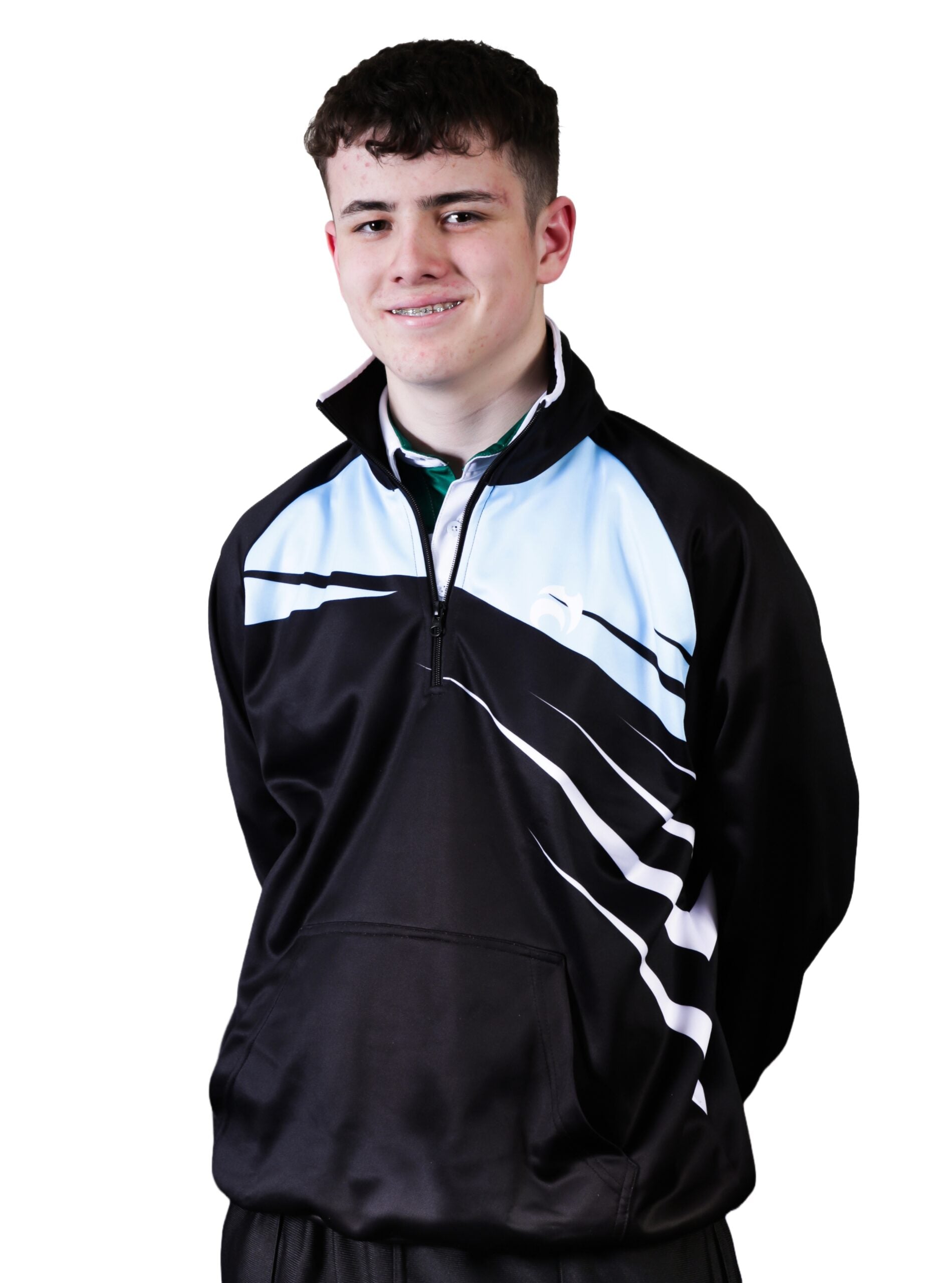 Henselite 1/4 Zipped Sweatshirt Black Powder Blue
