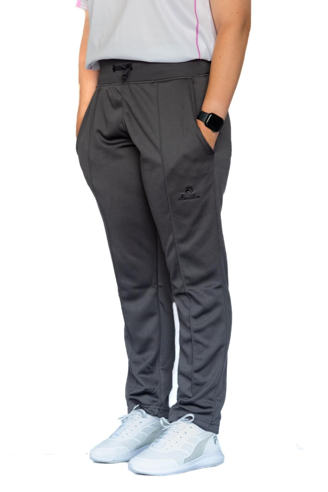 Henselite Ladies High Waist Grey Trouser