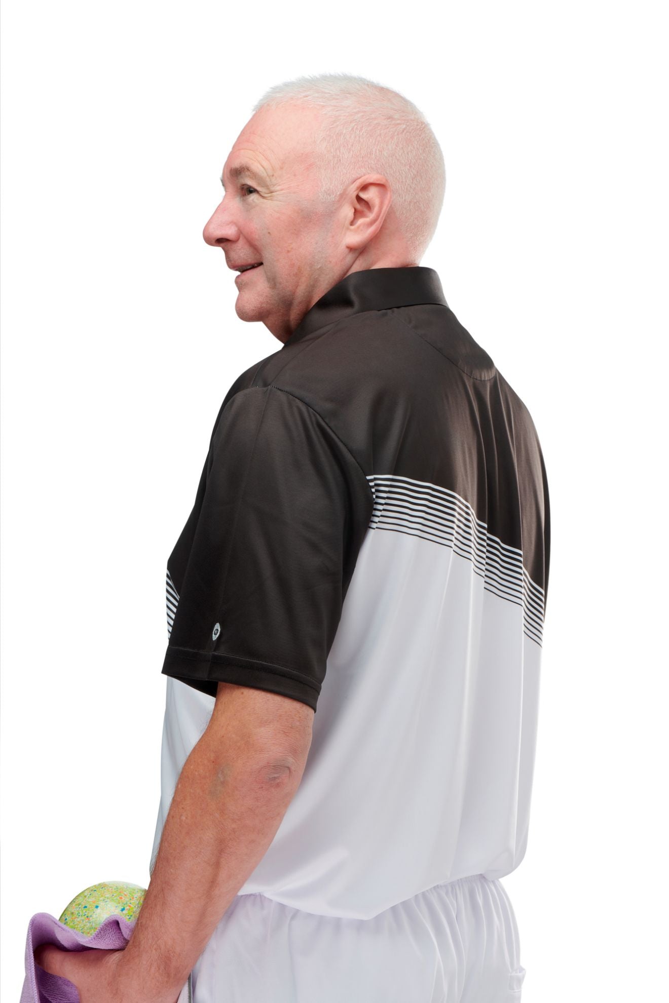 Drakes Pride Orion Gents Bowls Shirt  Black/Silver/White