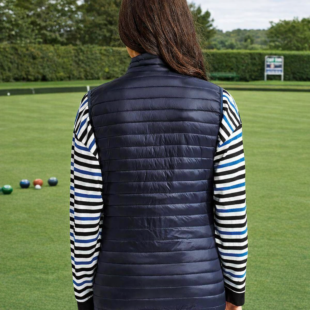 Ladies Navy Bowls Padded Gilet