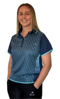 Henselite Style 23 Ladies Bowls Shirt  Navy - Turquoise