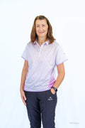 Henselite Style 23 Ladies Bowls Shirt White -Lilac