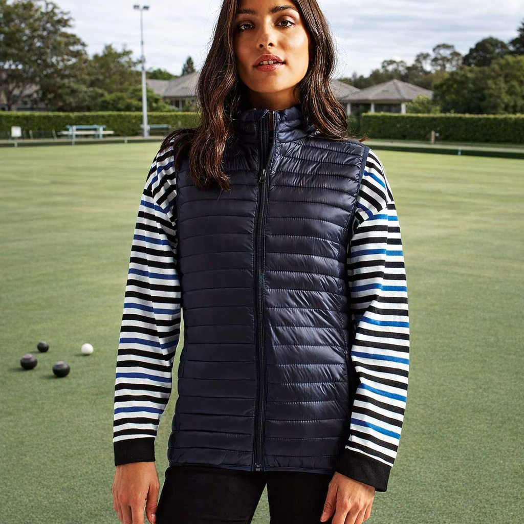Ladies Navy Bowls Padded Gilet
