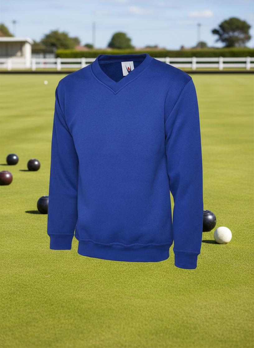 Bowlr Classic Bowls V-Neck Sweatshirt Royal Blue