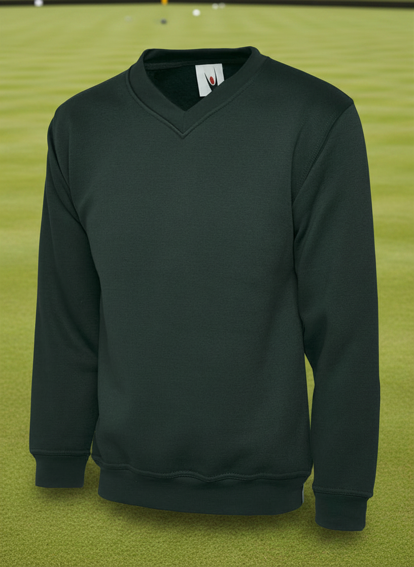 Bowlr Classic Bowls V-Neck Sweatshirt Bottle Green